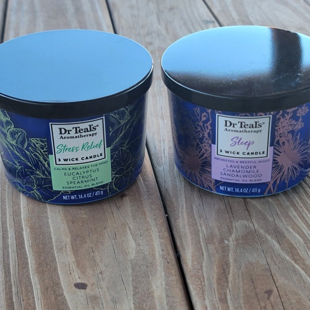 Dr. Teal’s Aromatherapy 3-Wick Candle Set – Stress Relief & Sleep Wellness - Picture 6 of 6